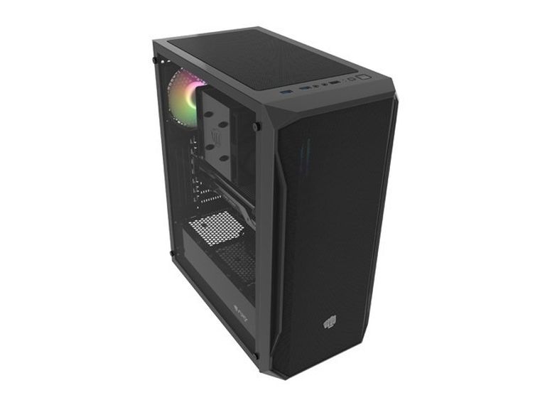Natec, Fury Shobo SH4 RGB Midi Tower, obudowa komputerowa z oknem, czarna