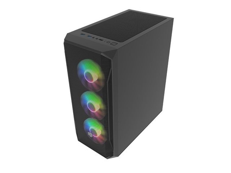 Natec, Fury Shobo SH4F RGB Midi Tower, obudowa komputerowa z oknem, czarna