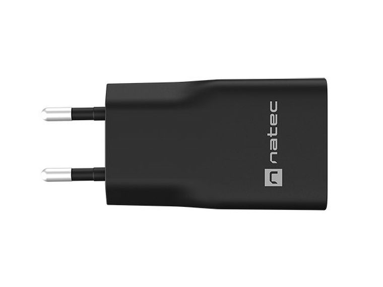 Natec, ładowarka sieciowa, RIBERA GAN SLIM 1X USB-A + 1X USB-C, 20W, czarna