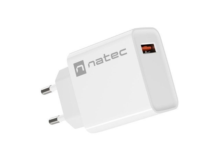 Natec Ładowarka Sieciowa Ribera USB-a 18w, biała Nuc-2057