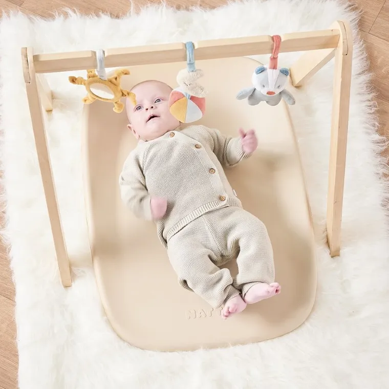 Nattou, Softy, miękka mata do przewijania bez BPA, Beige, 50-70 cm