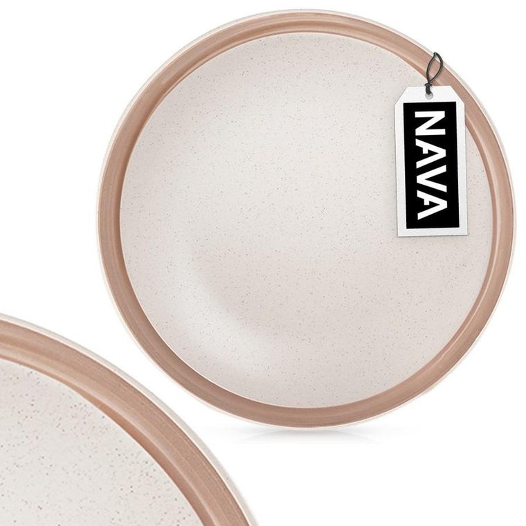 Nava, Arthena, talerz deserowy, ceramiczny, beżowy, 20,5 cm