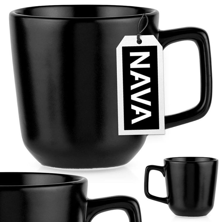 Nava, Soho, kubek, ceramiczny, czarny, 400 ml