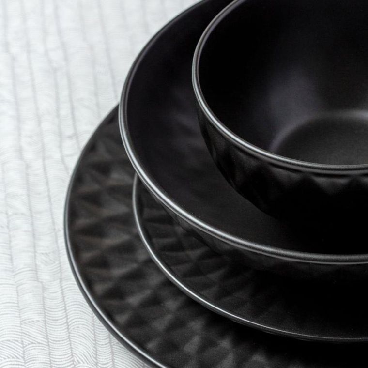 NAVA, talerz ceramiczny, deserowy, Soho Classic, czarny, 20 cm
