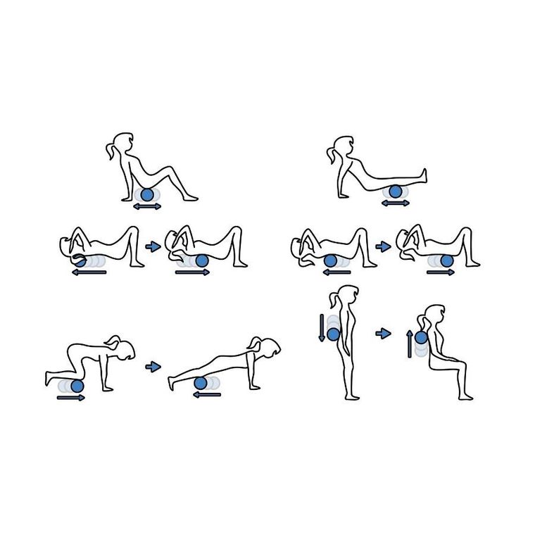 Neo-Sport, podwójna piłka do masażu i fitness, czarno-niebieska