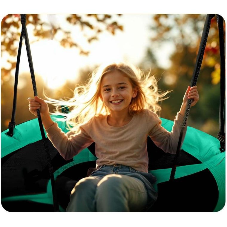Neo-Sport, Swingo, huśtawka bocianie gniazdo, zielona, 120 cm