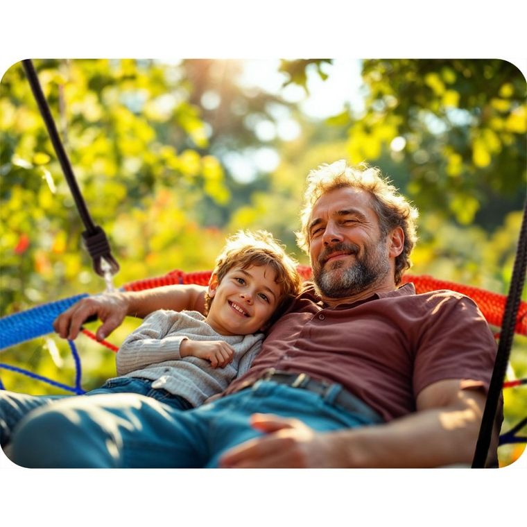 Neo-Sport, Swingo, huśtawka okrągła, bocianie gniazdo, niebiesko-czerwona, 95 cm