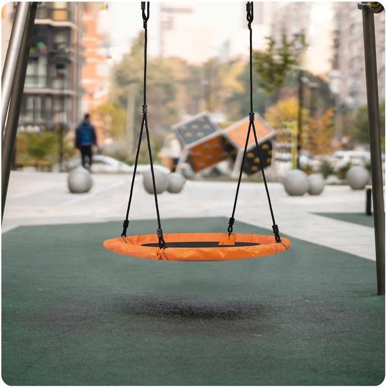 Neo-Sport, Swingo, huśtawka okrągła, bocianie gniazdo, pomarańczowa, 95 cm