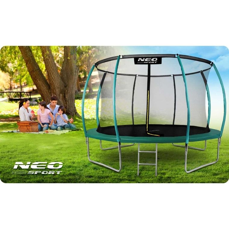 Neo-Sport, trampolina ogrodowa profilowana, z siatką wewnętrzną, 14ft/435 cm