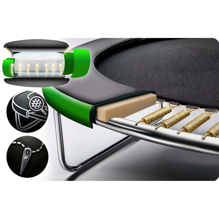 Neo-Sport, trampolina ogrodowa z siatką wewnętrzną i drabinką, 14ft/435 cm