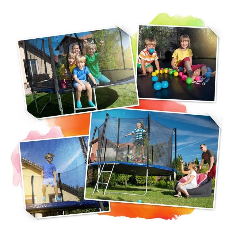 Neo-Sport, trampolina ogrodowa z siatką wewnętrzną i drabinką, 6ft/183 cm