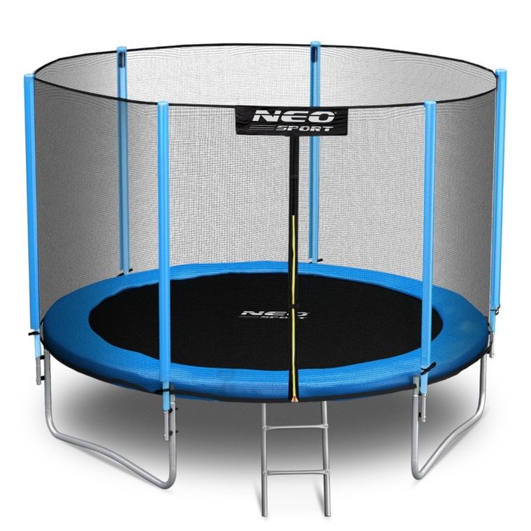 Neo-Sport, trampolina ogrodowa z siatką zewnętrzną i drabinką, 10ft/312 cm