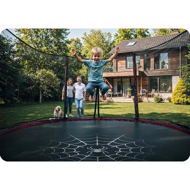 Neo-Sport, trampolina ogrodowa z siatką zewnętrzną i drabinką, 15ft/465 cm