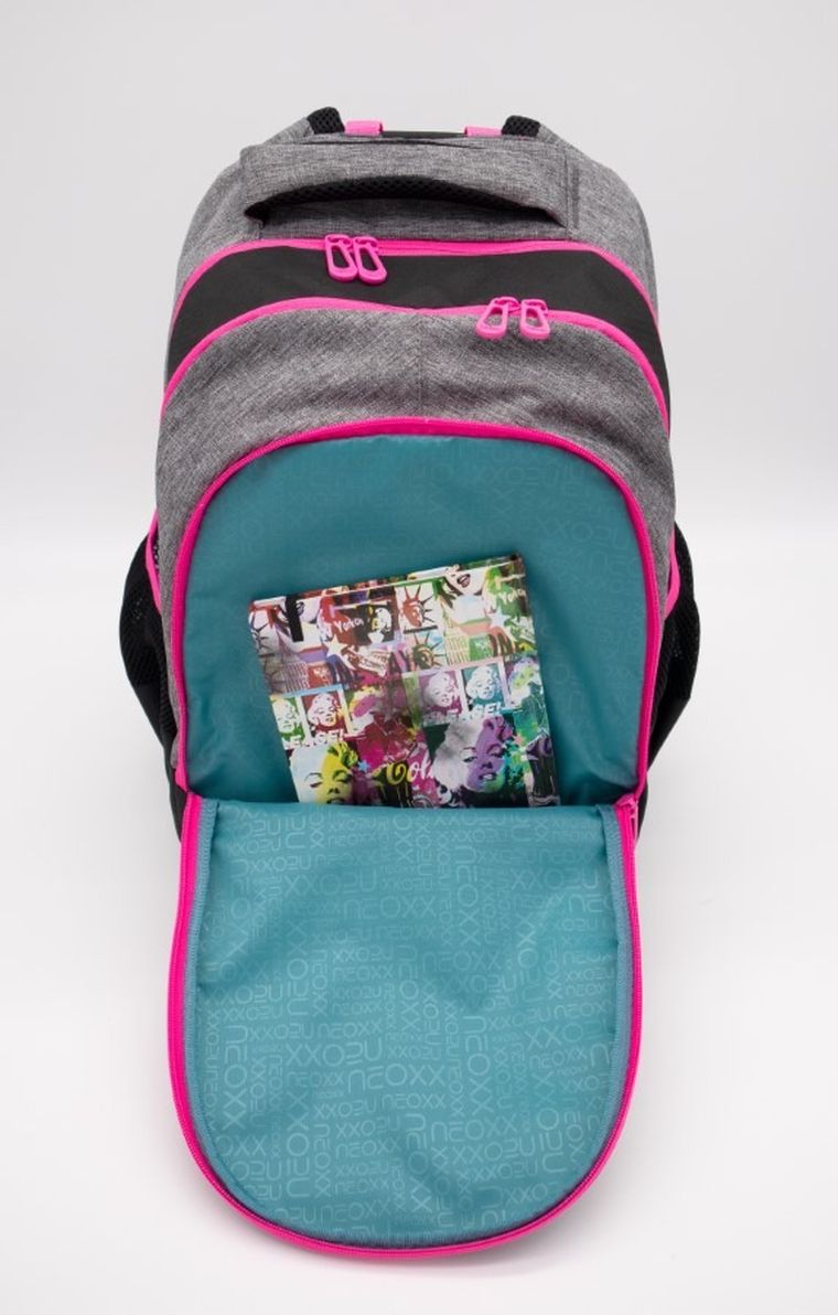 Neoxx, Fly, plecak szkolny, szaro-różowy