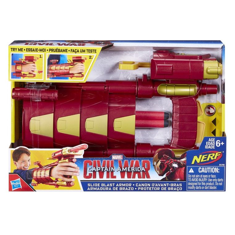 Nerf, rękawica Iron Mana z wyrzutnią, 2 strzałki