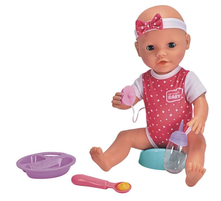 New Born Baby, głodna lalka bobas z nocnikiem, 38 cm