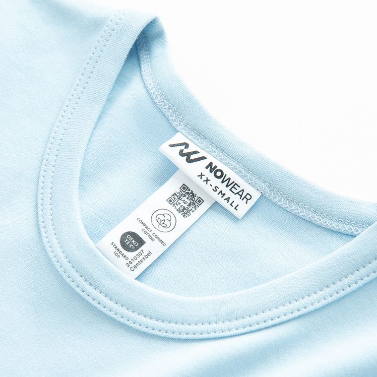 Niebieska koszulka basic z bawełny czesanej NOWEAR