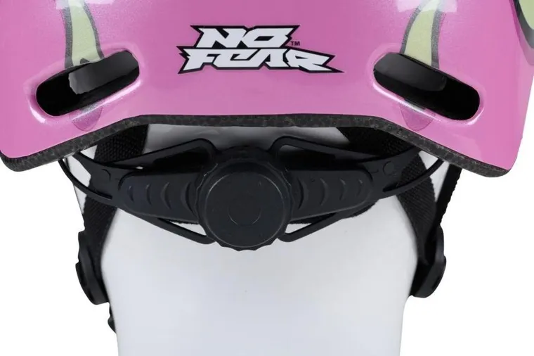No Fear, kask rowerowy dziecięcy, regulowany, różowy, 48-52 cm