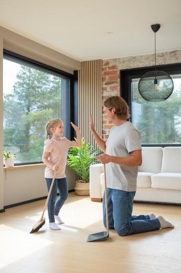 Nord Clean, drewniana szczotka i szufelka, 92 cm