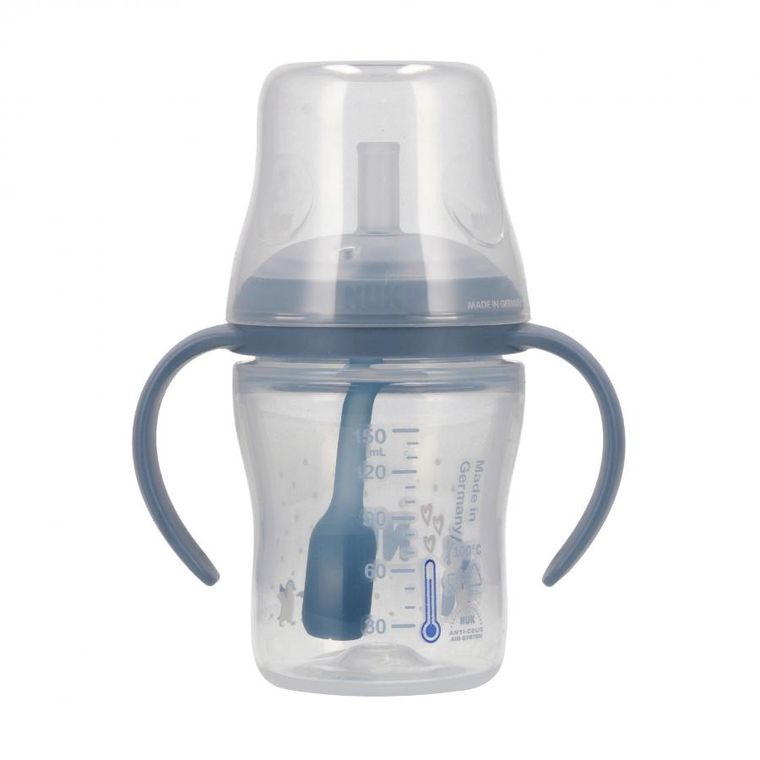 Nuk, butelka do nauki picia ze słomką, pingwinek, 150 ml