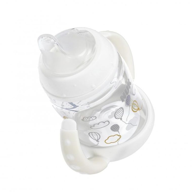 Nuk, First, butelka z uchwytem, 6m+, biała, 150 ml