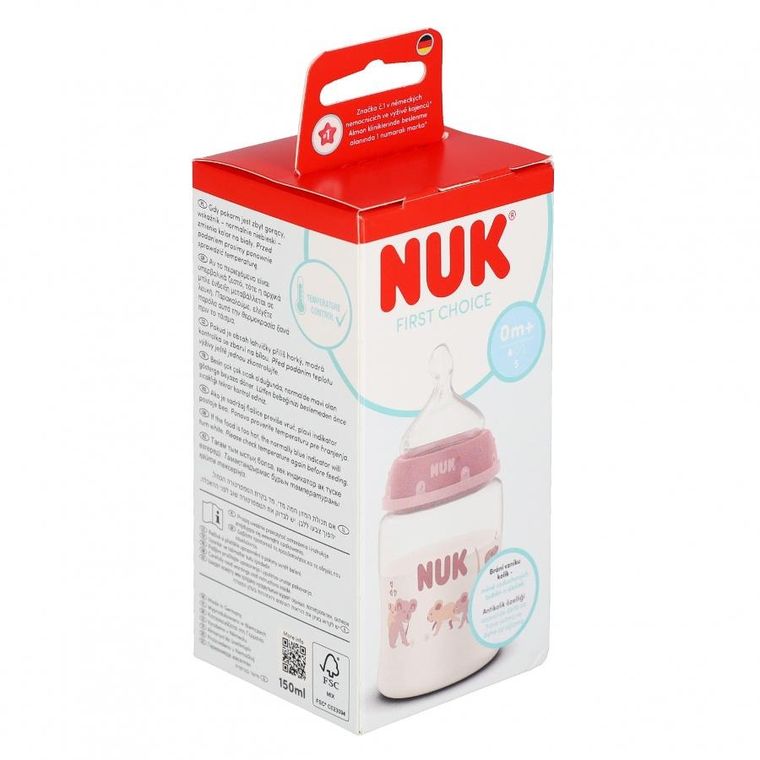 Nuk, First Choice, butelka z silikonowym smoczkiem, rozmiar S, koala, 150 ml