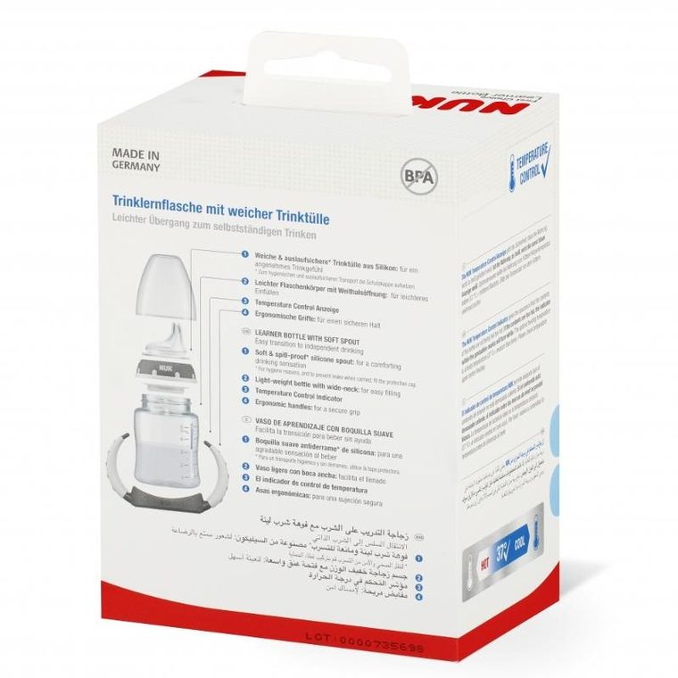 Nuk, Myszka Minnie, First Choice, butelka z uchwytem, 6m+, czerwona, 150 ml