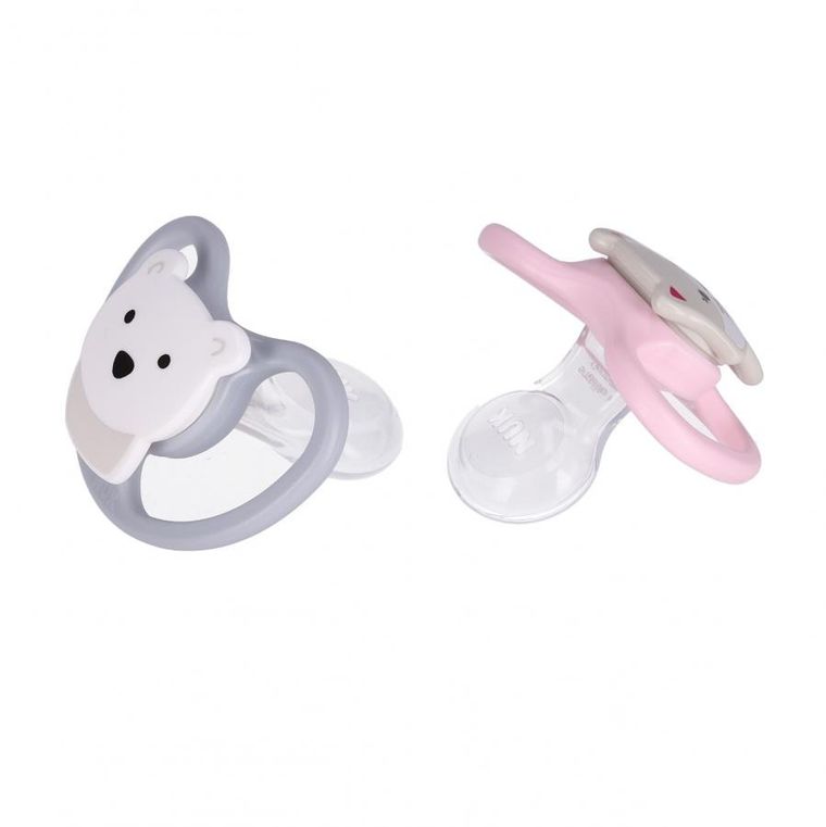 Nuk, Perfect Match Air, smoczek uspokajający, kot i miś, 6-18m, 2 szt.