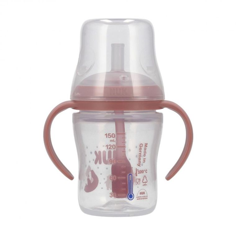 Nuk, Perfect Match, butelka do nauki picia ze słomką, miś, 150 ml