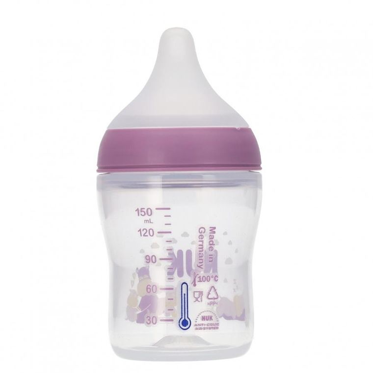 Nuk, Perfect Match, butelka, silikonowy smoczek, hippo, 150 ml