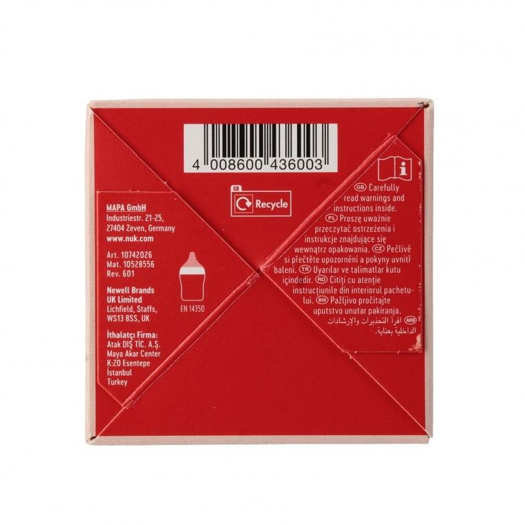 Nuk, Perfect Match, butelka, silikonowy smoczek, rozmiar M, tęcza, 260 ml