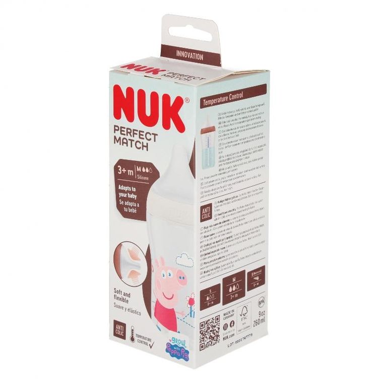 Nuk, Świnka Peppa, butelka, 260 ml