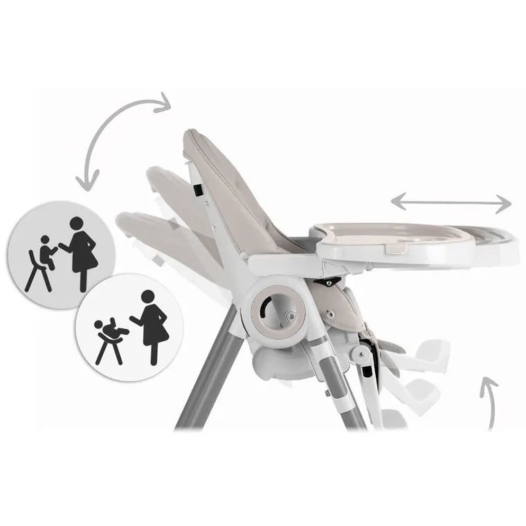 Nukido, Belo, krzesełko do karmienia ze stolikiem, leżaczek, szare