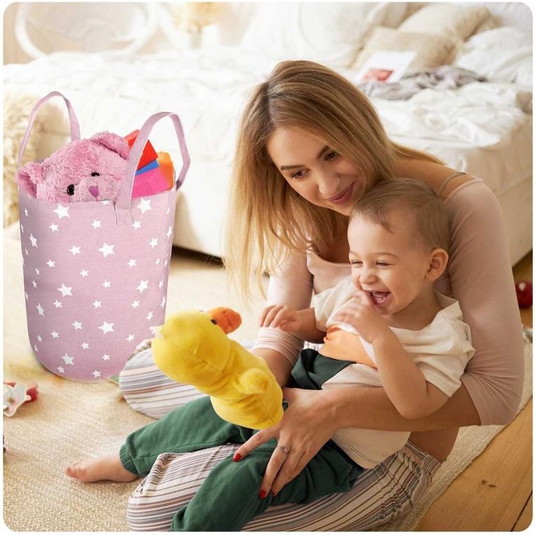 Nukido, kosz na zabawki, różowy