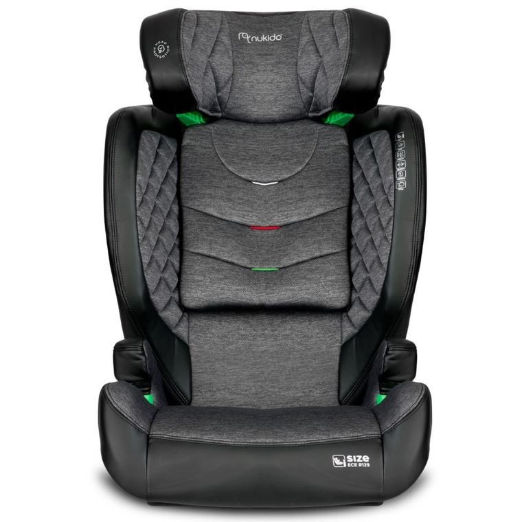 Nukido, Louis, fotelik samochodowy, czarno-szary, ISOFIX, 15-36 kg