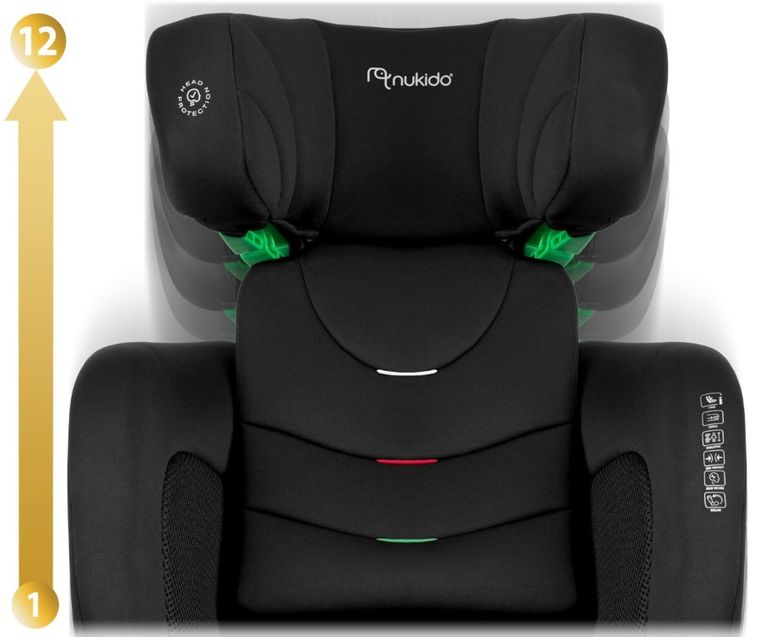 Nukido, Louis Soft, fotelik samochodowy, czarny, 15-36 kg