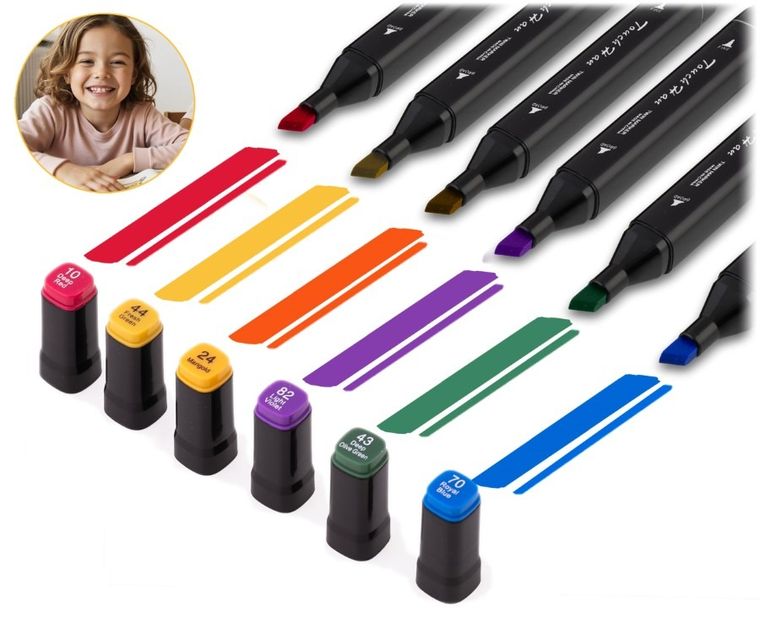 Nukido, markery alkoholowe z torbą, 80 szt.