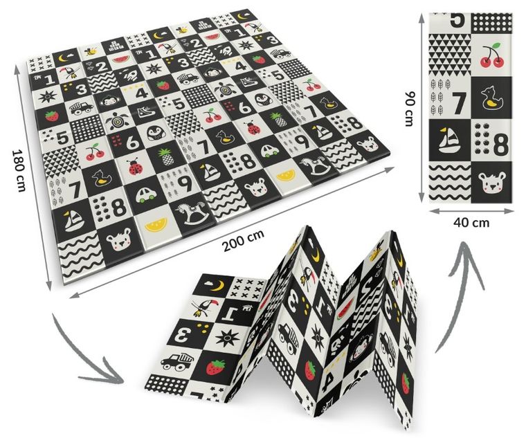 Nukido, mata piankowa, składana, ocean, liczby, 200-180-1 cm