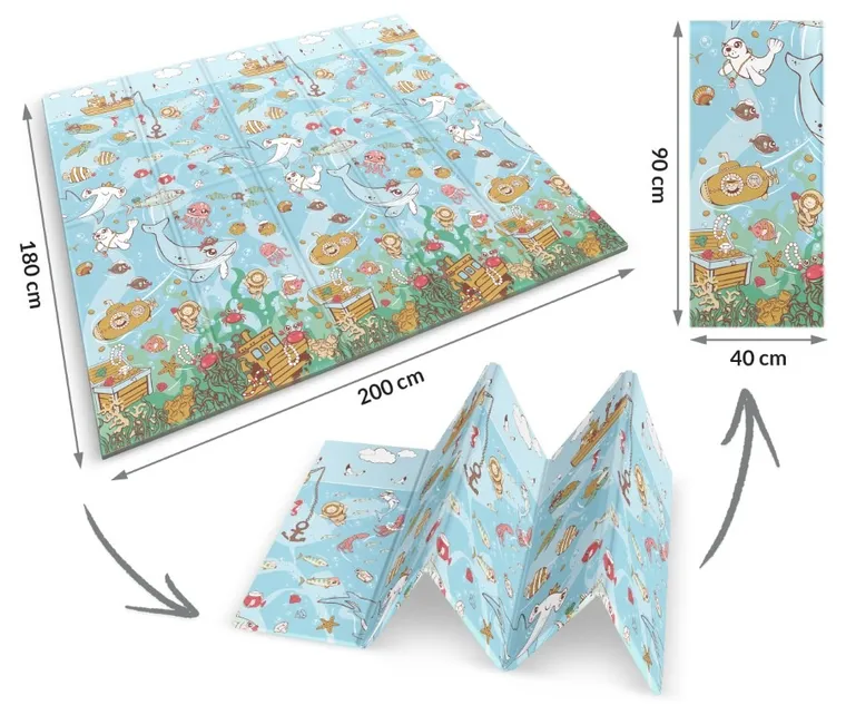 Nukido, mata piankowa, składana, ocean, ziemia, 200-180-1 cm