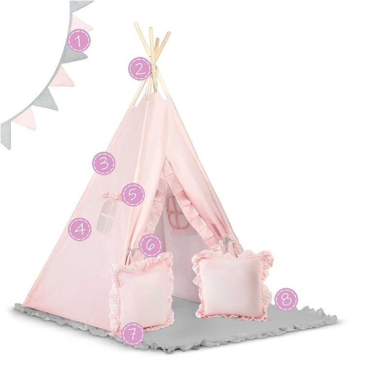 Nukido, namiot tipi dla dzieci, jasno różowy