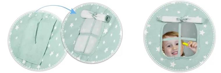 Nukido, namiot tipi dla dzieci ze światełkami, miętowe w gwiazdki