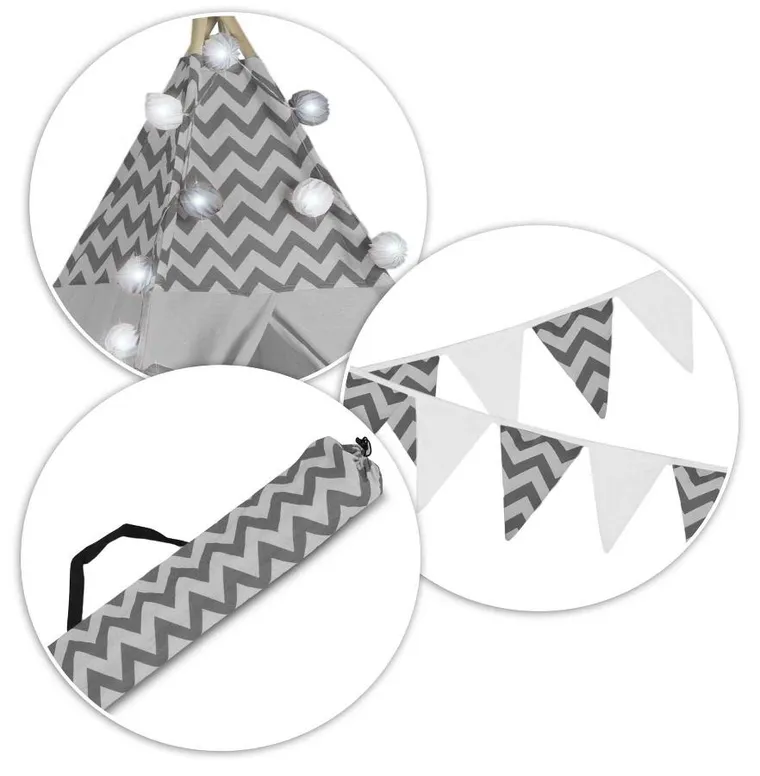 Nukido, namiot tipi ze światełkami, szary