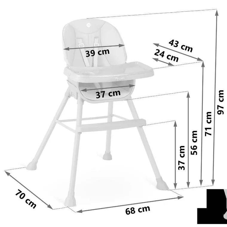 Nukido, Tilo, krzesełko do karmienia, beżowe
