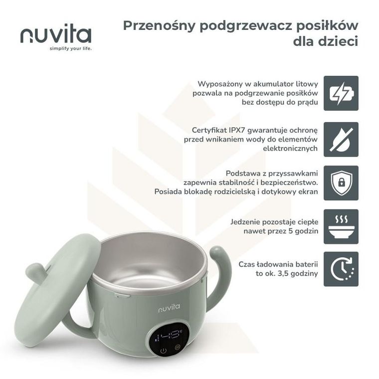 Nuvita, Pappa'n'Go, bezprzewodowy podgrzewacz posiłków, wodoodporny