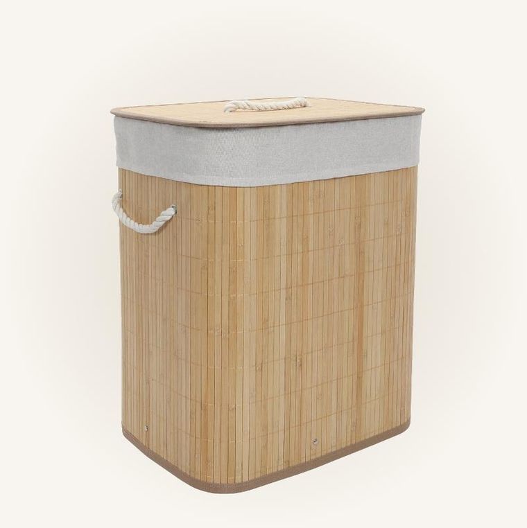Nuxio, Sana, bambusowy kosz na pranie z wyjmowanym workiem, 60l