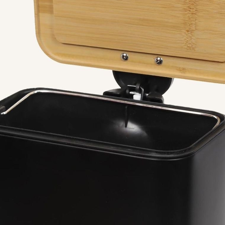 Nuxio, Zetru, wąski kosz łazienkowy z bambusem, 5l