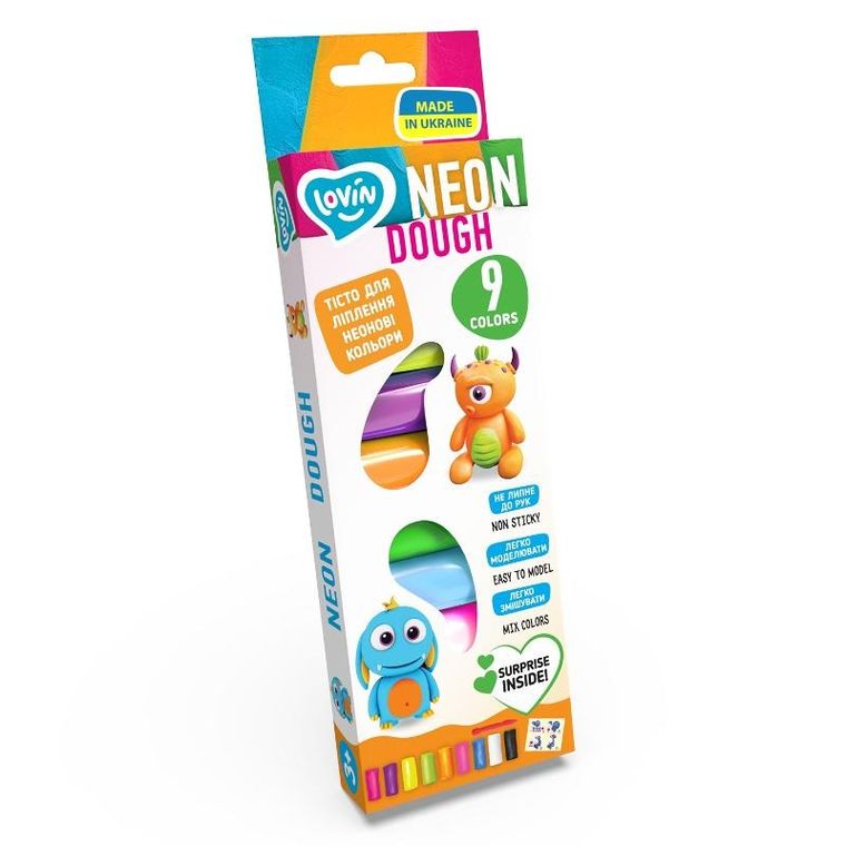 Okto, plastelina, neon, 9 kolorów