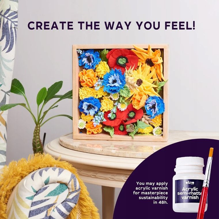 Okto, Wood&Craft, ramka z kwiatami, zrób to sam