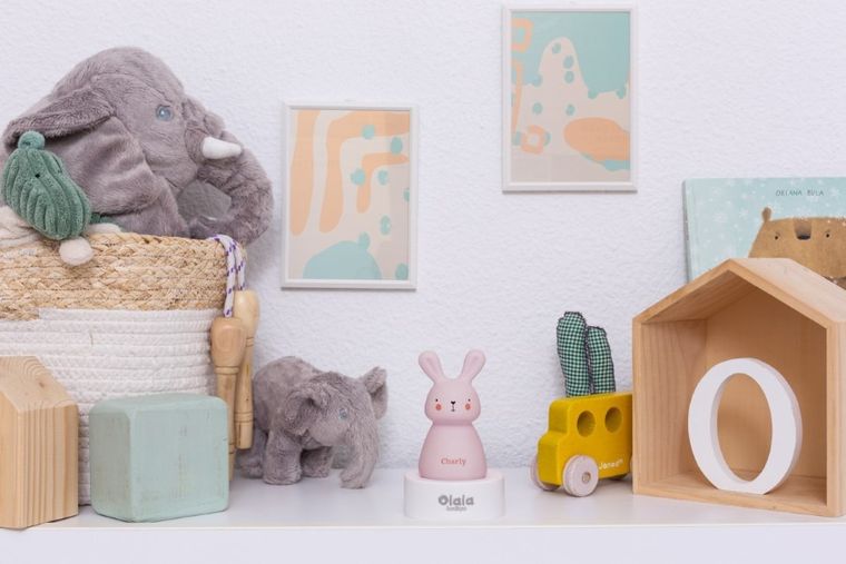 Olala, Króliczek Charly, lampka nocna LED, różowa