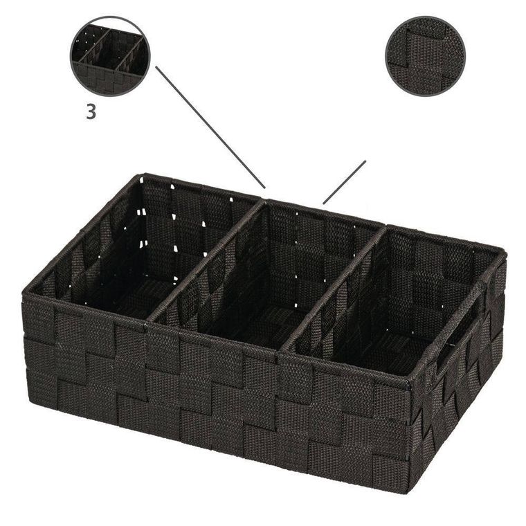 Organizer, Adria black, pojemnik łazienkowy